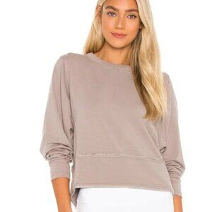 FP Movement Where The Wind Blows Mauve Taupe Boxy Crewneck Sweater XS $78